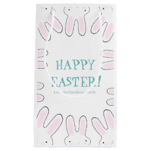 Happy Oaster aquamarine niedliche Hasen lustig Kleine Geschenktüte