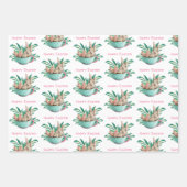 Happy Oaster Aquarell 3 verschiedene Muster Geschenkpapier Set (Vorderseite 3)