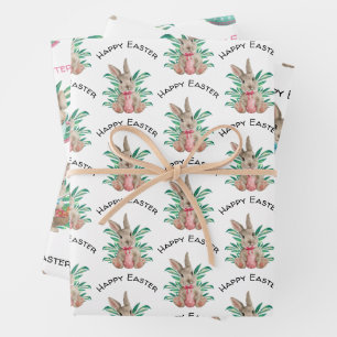 Happy Oaster Aquarell 3 verschiedene Muster Geschenkpapier Set
