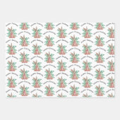 Happy Oaster Aquarell 3 verschiedene Muster Geschenkpapier Set (Vorderseite)