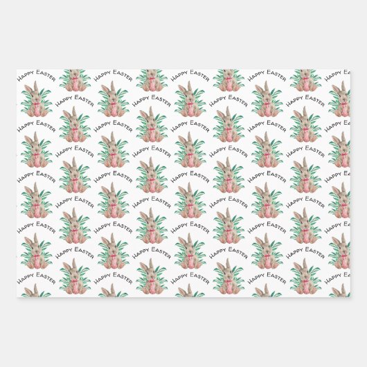 Happy Oaster Aquarell 3 verschiedene Muster Geschenkpapier Set (Vorderseite)