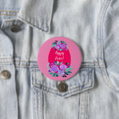 Happy Oaster Aquarell Blumenrosa Ei Button (Beispiel)