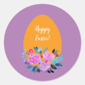 Happy Oaster Aquarell Blütenei Klassische Runde S Runder Aufkleber (Vorderseite)