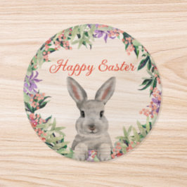 Happy Oaster Aquarell Botanischer Kranz Runder Aufkleber