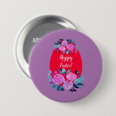 Happy Oaster Aquarell Rotes Ei Button (Vorne & Hinten)