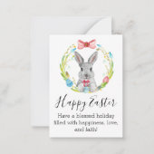 Happy Oaster Aquarell und Federkranz Mitteilungskarte (Vorderseite)