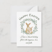 Happy Oaster, Aquarellbrunnen Grünkranz Mitteilungskarte (Vorderseite)