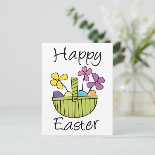 Happy Oaster Basket Feiertagspostkarte (Stehend Vorderseite)