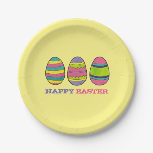 Happy Oaster Basket gestrichen Eier Jagd Eier Pappteller (Vorderseite)