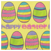 Happy Oaster Basket gestrichen Eier Jagd Eier Stoff (Nahaufnahme)