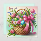 Happy Oaster Basket Print Design Einladung (Vorne/Hinten)