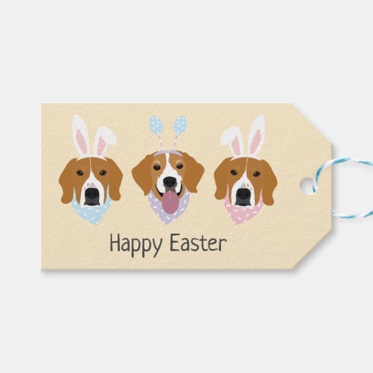 Happy Oaster Beagle Hunde Geschenkanhänger (Vorderseite (Horizontal))