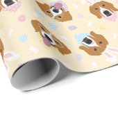 Happy Oaster Beagle Hunde Geschenkpapier (Rolleneckpunkt)