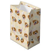 Happy Oaster Beagle Hunde Mittlere Geschenktüte (Vorderseite Schrägansicht)