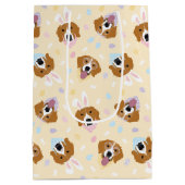 Happy Oaster Beagle Hunde Mittlere Geschenktüte (Rückseite)