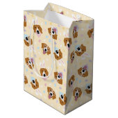 Happy Oaster Beagle Hunde Mittlere Geschenktüte (Rückseite Schrägansicht)