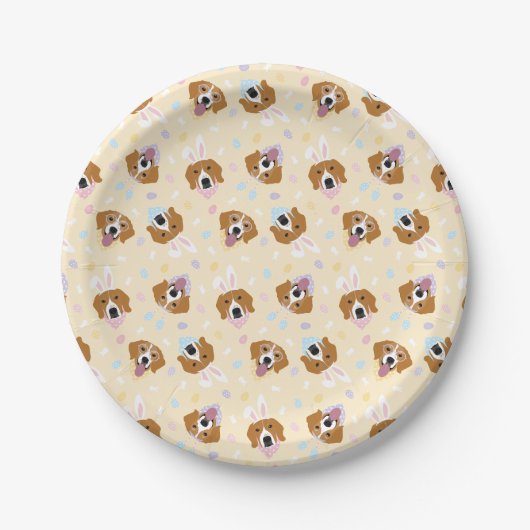 Happy Oaster Beagle Hunde Pappteller (Vorderseite)