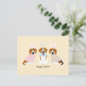 Happy Oaster Beagle Hunde Postkarte (Stehend Vorderseite)