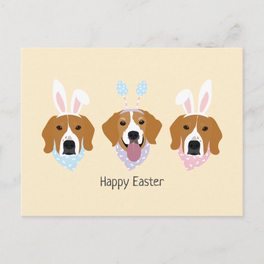 Happy Oaster Beagle Hunde Postkarte (Vorderseite)