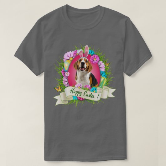 Happy Oaster Beagle Tragen Bunny Oar Eggs Cool  T-Shirt (Design vorne)
