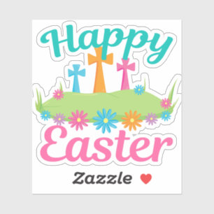 Happy Oaster Beautiful Religious Aufkleber