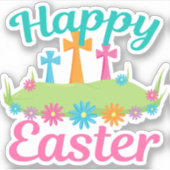Happy Oaster Beautiful Religious Aufkleber (Vorderseite)