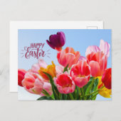 Happy Oaster Beautiful Tulip Blume Feiertagspostkarte (Vorne/Hinten)