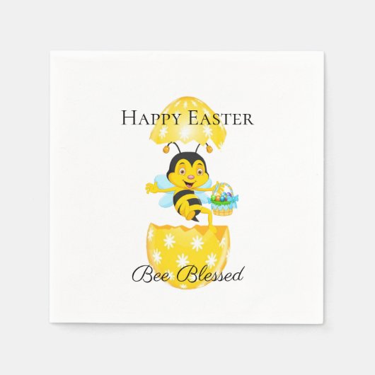 Happy Oaster Bee Gesegneter Cartoon Serviette (Vorderseite)