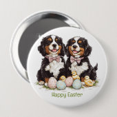 Happy Oaster Bernese Berge Hunde Ostereier Button (Vorne & Hinten)