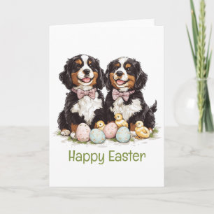 Happy Oaster Bernese Berge Hunde Ostereier Karte