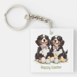 Happy Oaster Bernese Berge Hunde Ostereier Schlüsselanhänger