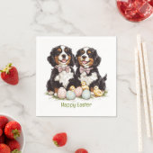 Happy Oaster Bernese Berge Hunde Ostereier Serviette (Beispiel)
