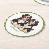 Happy Oaster Bernese Berge Hunde Ostereier Untersetzer (angewinkelt)