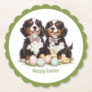 Happy Oaster Bernese Berge Hunde Ostereier Untersetzer