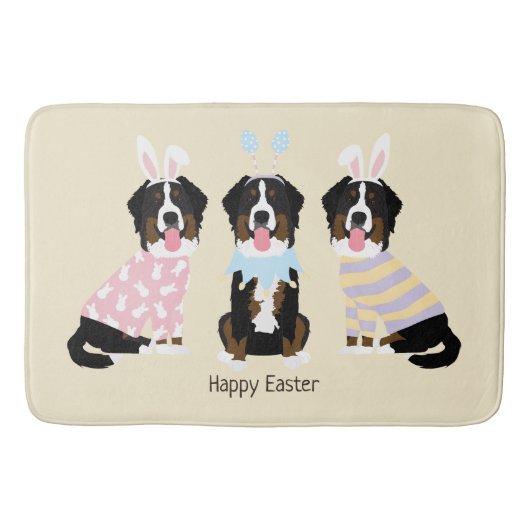 Happy Oaster Bernese Mountain Hunde Badematte (Vorderseite)
