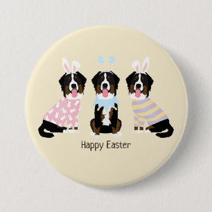 Happy Oaster Bernese Mountain Hunde Button