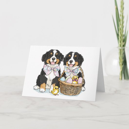 Happy Oaster Bernese Mountain Hunde Feiertagskarte (Vorderseite)