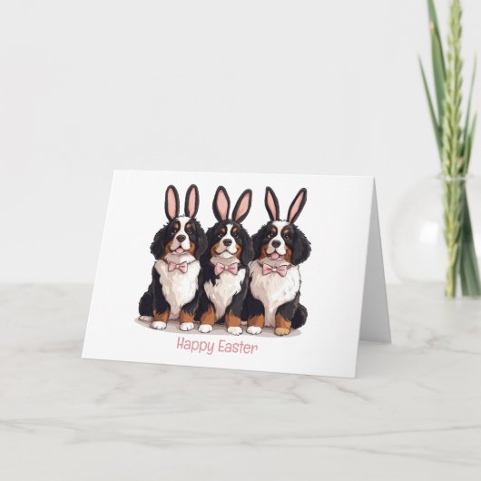 Happy Oaster Bernese Mountain Hunde Feiertagskarte (Vorderseite)