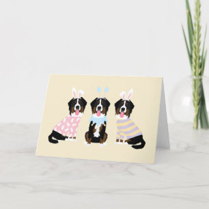 Happy Oaster Bernese Mountain Hunde Feiertagskarte
