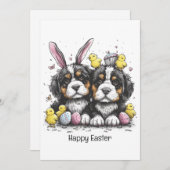 Happy Oaster Bernese Mountain Hunde Feiertagskarte (Vorne/Hinten)