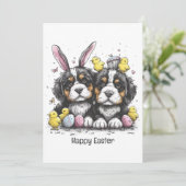 Happy Oaster Bernese Mountain Hunde Feiertagskarte (Stehend Vorderseite)
