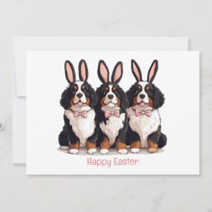 Happy Oaster Bernese Mountain Hunde Feiertagskarte