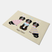 Happy Oaster Bernese Mountain Hunde Fußmatte (Schrägansicht)