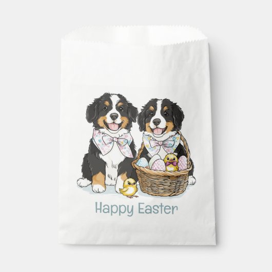 Happy Oaster Bernese Mountain Hunde Geschenktütchen (Vorderseite)