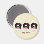 Happy Oaster Bernese Mountain Hunde Magnet (Vorderseite/Rückseite)