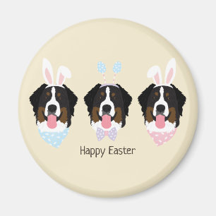 Happy Oaster Bernese Mountain Hunde Magnet