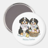 Happy Oaster Bernese Mountain Hunde Magnet (Vorderseite/Rückseite)