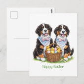 Happy Oaster Bernese Mountain Hunde Postkarte (Vorne/Hinten)
