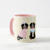 Happy Oaster Bernese Mountain Hunde Tasse (Vorderseite Links)