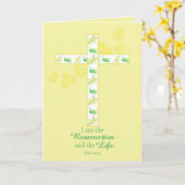 Happy Oaster Bible Verse John 11:25 Gelbes Kreuz Karte (Gelbe Blume)